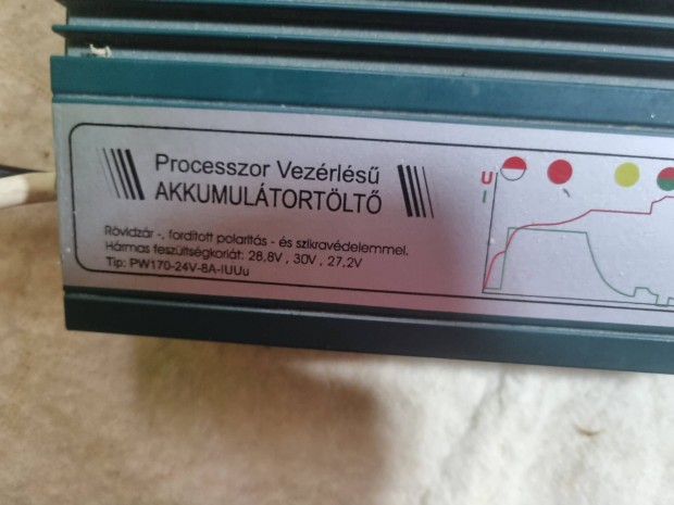 Processzor vezérlésű Akkumlátortöltő 24v-8a