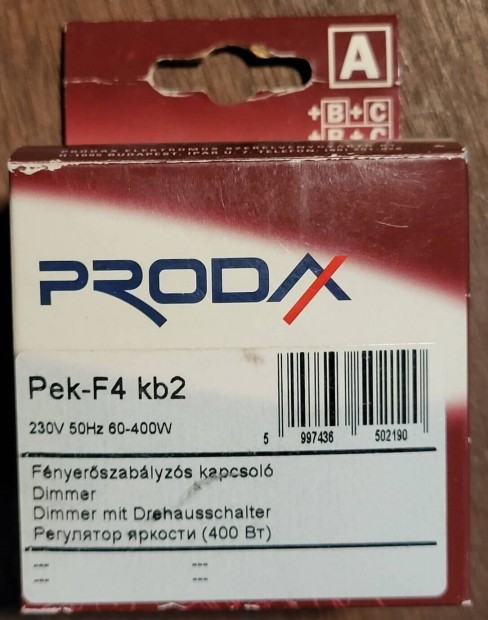 Prodax Pek-F4 kb2 fnyerszablyzs villanykapcsol, j !