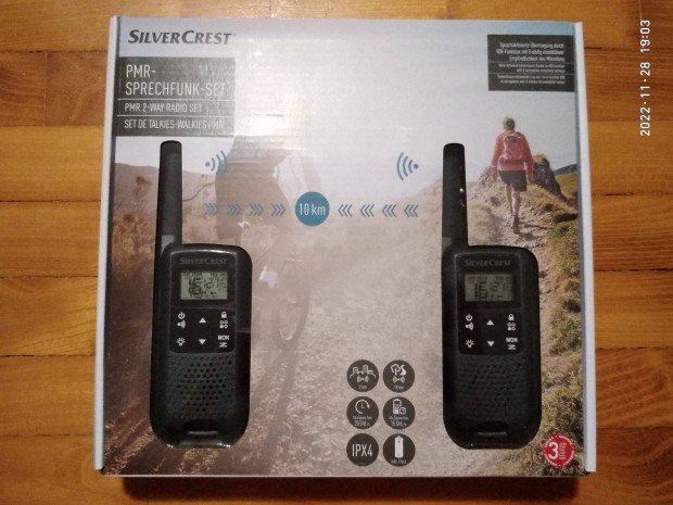 Profi PMR rdi advev walkie talkie 2 db, 10 km hattv 6 db akku j