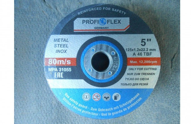 Profi inox fmvg korong 125mm / 1,0mm Ipari minsgi termk!!!