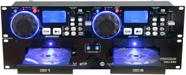 Pronomic CDJ-230 Kettős DJ CD lejátszó USB & SD bemenettel