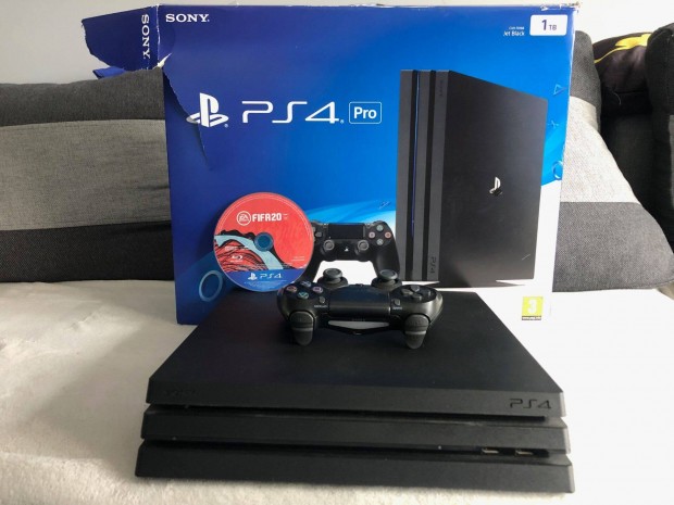 Ps4 Playstation 4 Pro konzol 1TB Cuh-7016B + Fifa 20 jtk