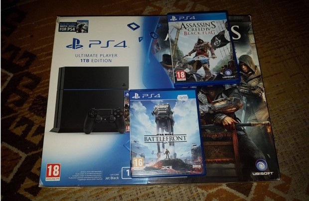 Ps4 fat 1-tb 2 darab jtkkal elad