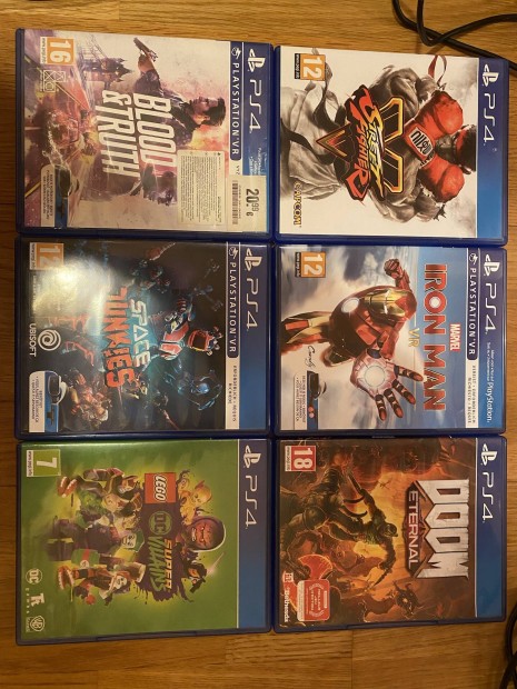 Ps4 jtk doom, lego dc, dragonball, street f, space junkies, iron man