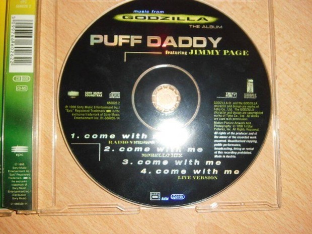 Puff Daddy featuring Jimmy Page - maxi CD elad - Music from Godzilla!