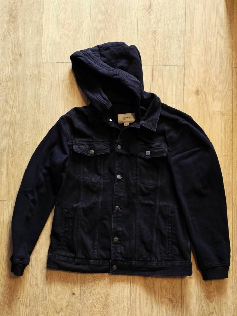 Pull & Bear farmer kabát pulóver ujjakkal - fekete, XL (42)