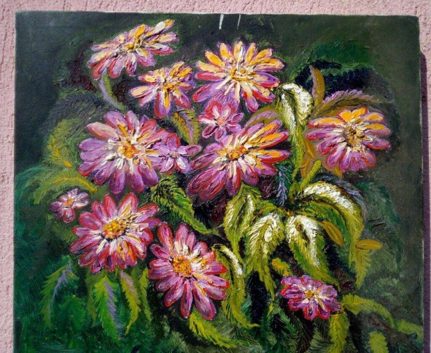 Purple flowers by Sandra, modern impresszionista stlus fesztett