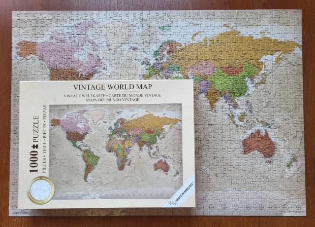 Puzzle Vintage World Map 1000 vilg trkp kirak