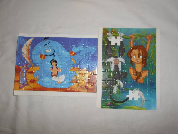 Puzzle, papr, egy Aladdin s egy Maugli, 19,5x13 cm-esek