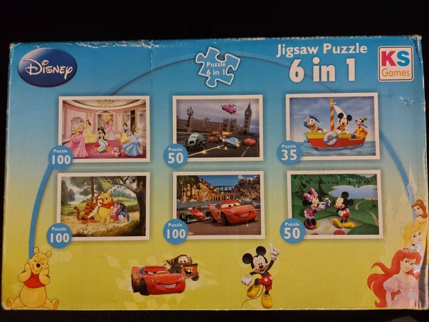 Puzzle jigsaw 6 in 1 Disney verdk hercegnk Minnie mickey Micimack