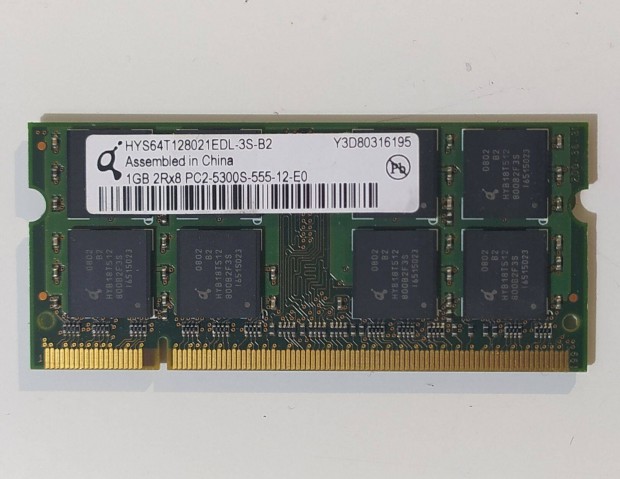 Qimonda 1GB DDR2 667MHz laptop / notebook memória