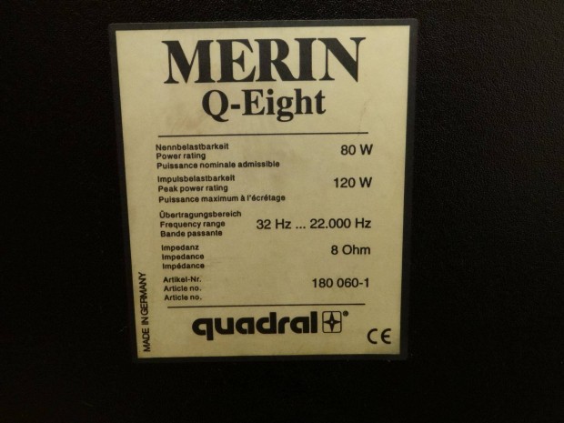 Quadral Merin Q- Eight hangfalpr