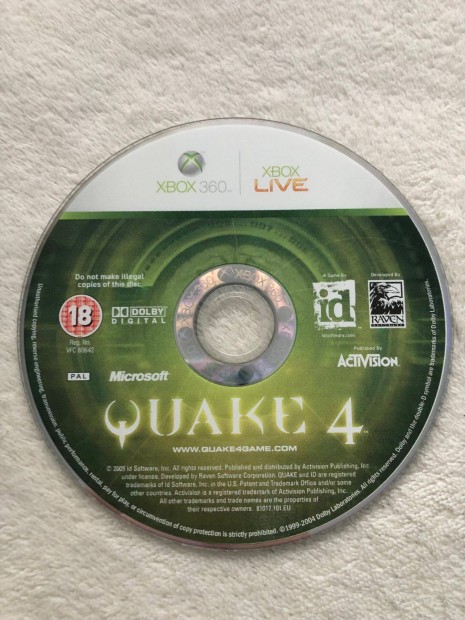 Quake 4 Xbox 360 jtk, csak a lemez