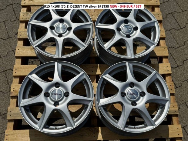 R15 4x108 (70,1) Dezent TW silver 6J ET38 j felnik alufelnik 6x15