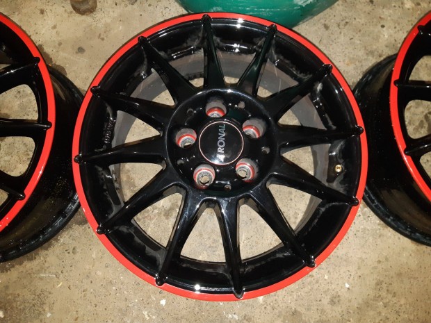 R15 5x100 alufelni elad Ronal R54 Black RED felni 6,5" 68mm furat