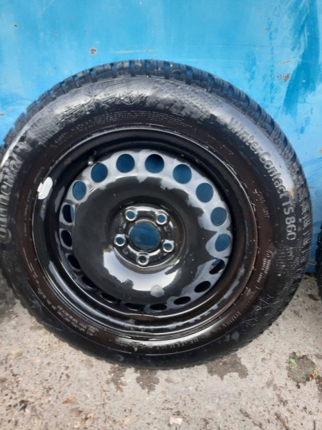 R15 5x100 lemezfelni+continental teli gumi
