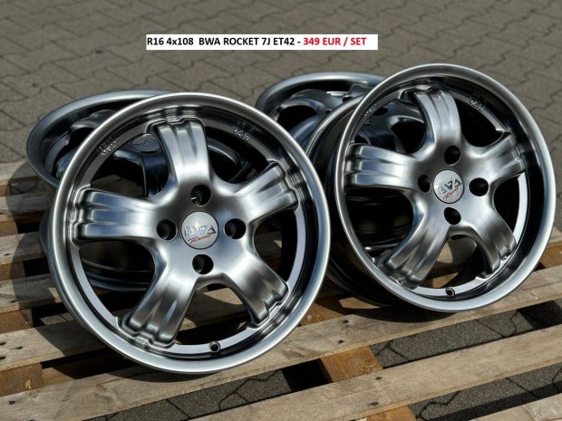 R16 4x108 BWA Rocket 7J ET42 alufelnik felnik felni alufelni
