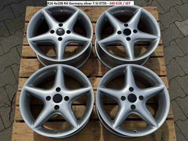 R16 4x108 RH Germany silver 7.5J ET35 felni alufelni felnik alufelnik