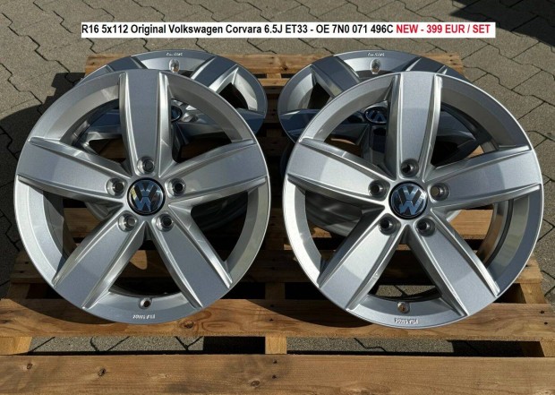 R16 5x112 Original Volkswagen Corvara 6.5J ET33 új gyári alufelnik 16"