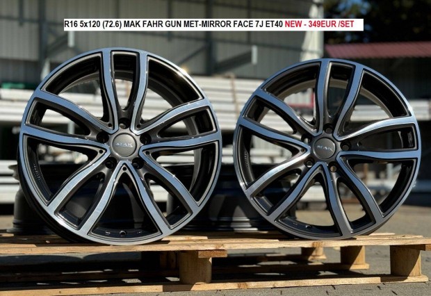 R16 5x120 (72.6) MAK Fahr Gun MET-Mirror FACE 7J ET40 új bmw alufelnik