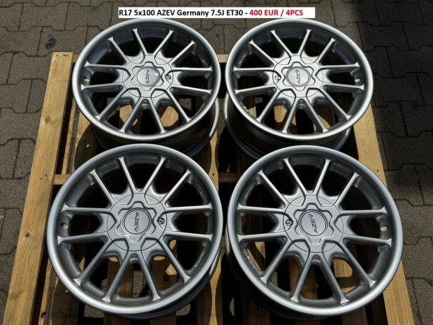 R17 5x100 Azev Germany 7.5J ET30 alufelnik felnik alufelni felni 17"