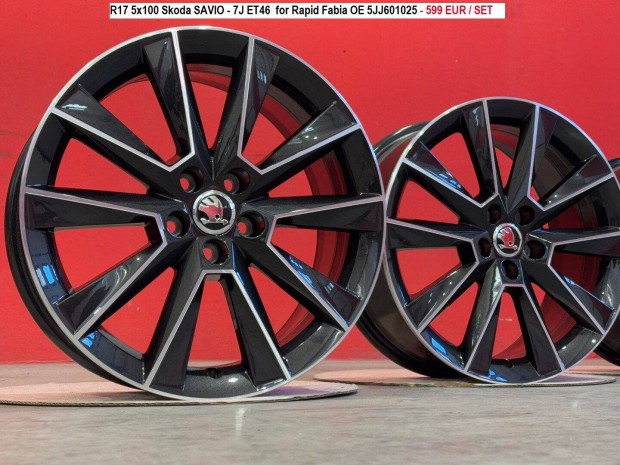 R17 5x100 Skoda Savio - 7J ET46 for Rapid Fabia OE 5JJ601025