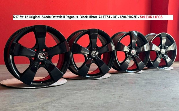 R17 5x112 Original Skoda Octavia II Pegasus gyri alufelni szett 17"