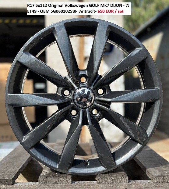 R17 5x112 Original Volkswagen Golf MK7 Dijon - 7J ET49 gyri felnik