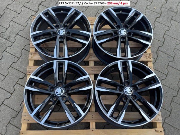 R17 5x112 (57,1) Vector 7J ET43 alufelnik felnik skoda volkswagen seat