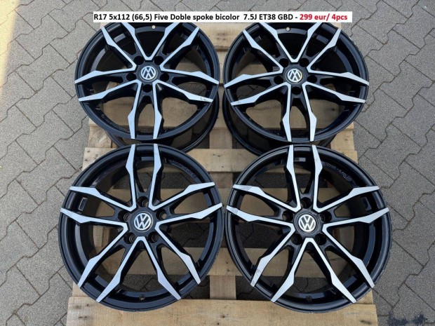 R17 5x112 (66,5) 7.5J ET38 Volkswagen seat skoda audi alufelnik felni