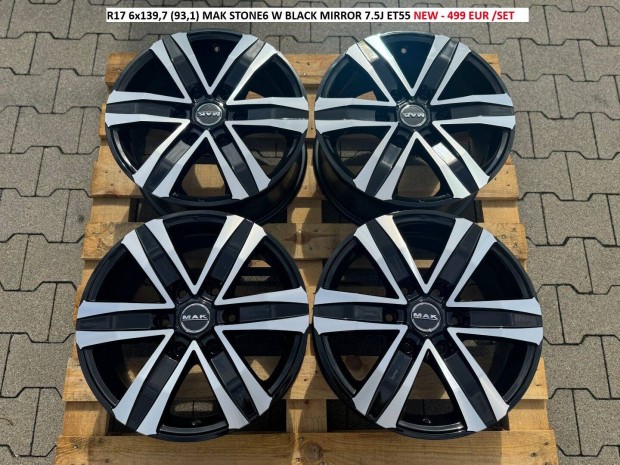 R17 6x139,7 (93,1) MAK Stone6 W Black Mirror 7.5J ET55 Ford Ranger