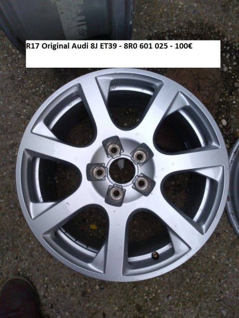 R17 Original Audi 8J ET39 - 8R0 601 025 / 8R0601025 1db alufelni