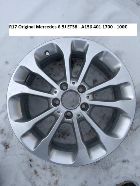 R17 Original Mercedes 6.5J ET38 - A156 401 1700 A1564011700 1db felni