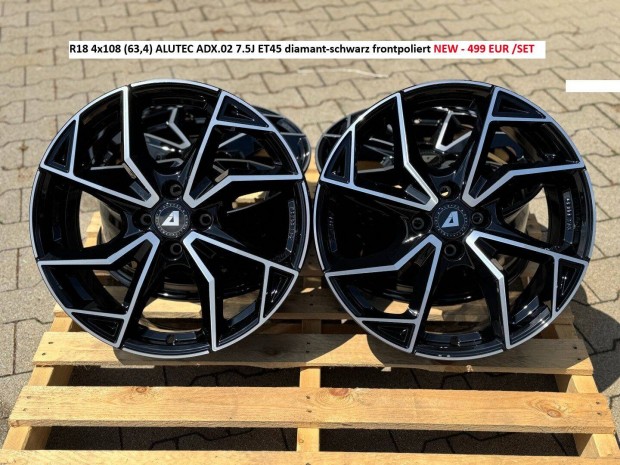 R18 4x108 (63,4) Alutec ADX.02 7.5J ET45 új alufelnik felnik 18" 18col