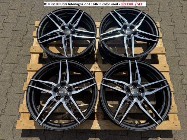 R18 5x100 Dotz Interlagos 7.5J ET46 alufelnik felnik 18" 18col