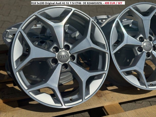 R18 5x100 Original Audi A1 S1 7.5J ET46 OE 82A601025L gyári alufelnik