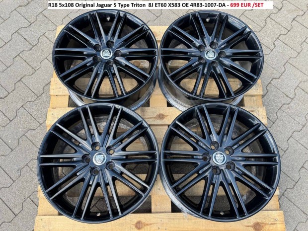 R18 5x108 Original Jaguar S Type Triton 8J ET60 X583 OE 4R83-1007-DA
