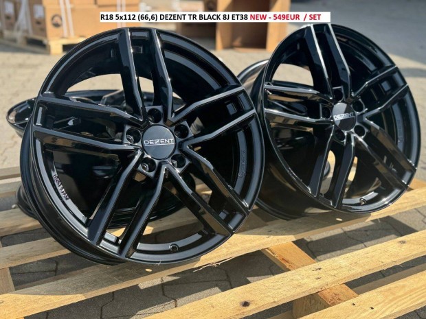 R18 5x112 Dezent TR Black 8J ET38 új alufelnik felnik Skoda VW audi