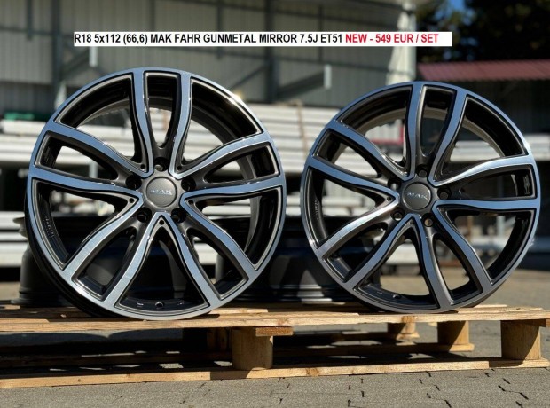 R18 5x112 MAK Fahr Gun MET-Mirror FACE 7.5J ET51 BMW X1 X2 új felnik