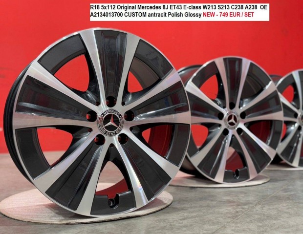 R18 5x112 Original Mercedes 8J ET43 E-class W213 S213 C238 A238 felni
