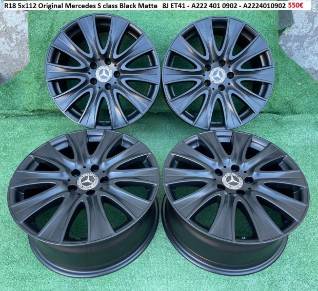 R18 5x112 Original Mercedes S class Black Matte 8J ET41 gyri felnik