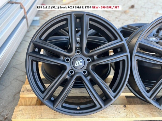 R18 5x112 (57,1) Brock RC27 SKM 8J ET34 j felnik alufelnik 18"