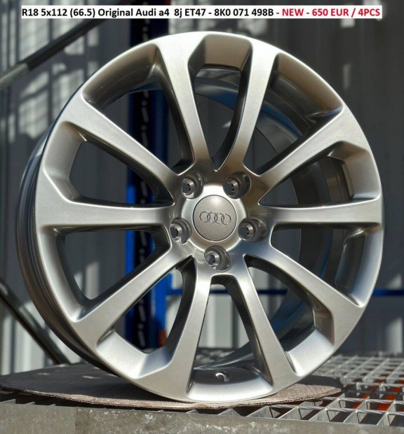 R18 5x112 (66.5) Original Audi a4 8j ET47 8x18 18" gyári alufelnik