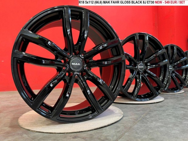 R18 5x112 (66,6) MAK Fahr Gloss Black 8J ET30 új alufelnik felnik