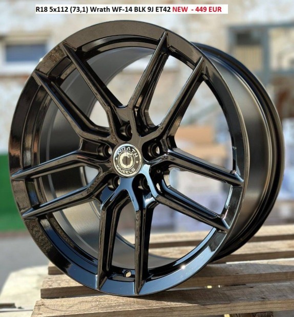 R18 5x112 (73,1) Wrath WF-14 BLK 9J ET42 j alufelni szett 18" 9x18