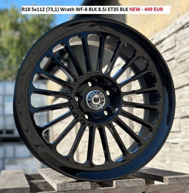 R18 5x112 (73,1) Wrath WF-8 BLK 8.5J ET35 j alufelni szett , 18"