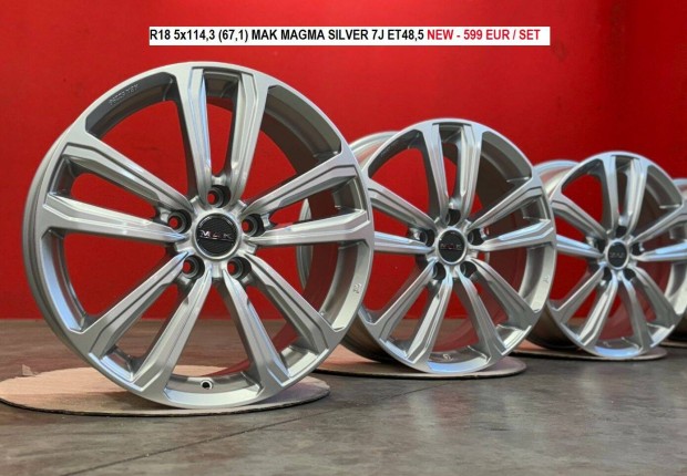 R18 5x114,3 (67,1) MAK Magma Silver 7J ET48,5 új felnik , alufelnik