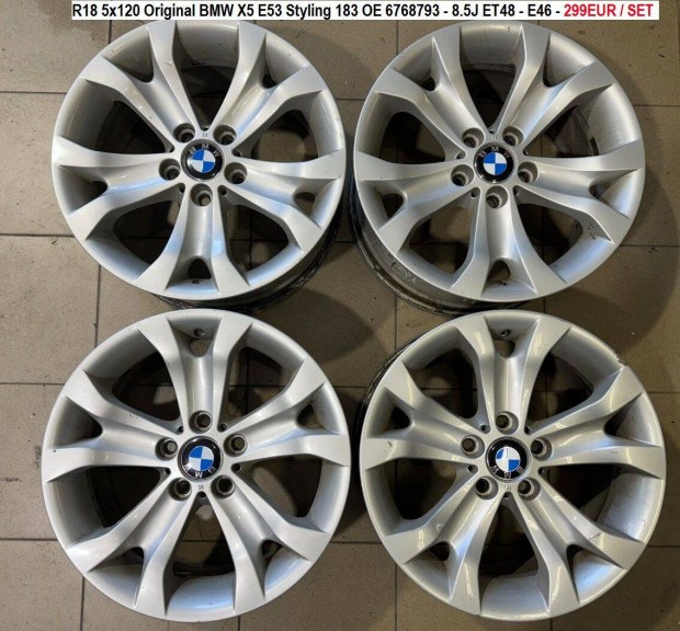 R18 5x120 Original BMW X5 E53 Styling 183 E46 gyri alufelnik felnik