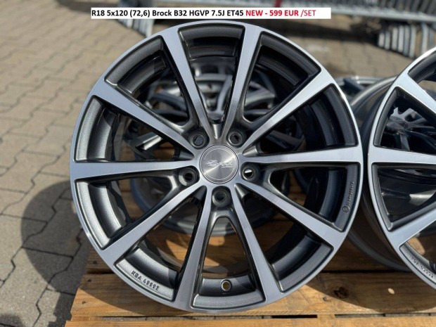R18 5x120 (72,6) Brock B32 Hgvp 7.5J ET45 j alufelnik felnik 18"