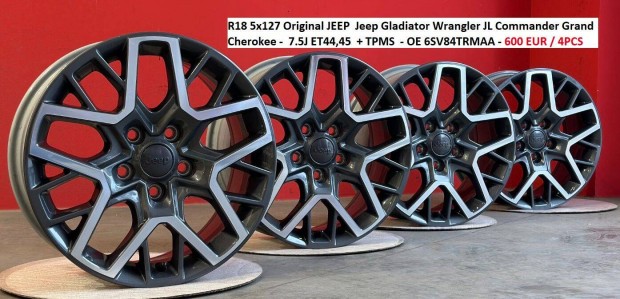 R18 5x127 Original JEEP Gladiator Wrangler Jl Commander Grand Cherok